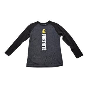 Fortnite Long Sleeve Gray Graphic Tee Shirt 18/20